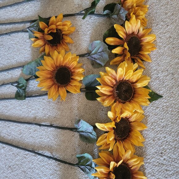 9 piece sunflower long stem set Brand new fall harvest florals - Picture 1 of 2